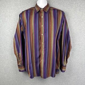Robert Graham Men's Long Sleeve Button Down‎ Flip Cuff Shirt Size XL